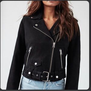 Aritzia - Talula cropped Suede Biker Jacket